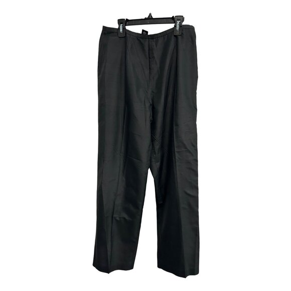 Harris Wallace Womens High Waist Buttoned Silk Pants Size 10 Black - Picture 1 of 8
